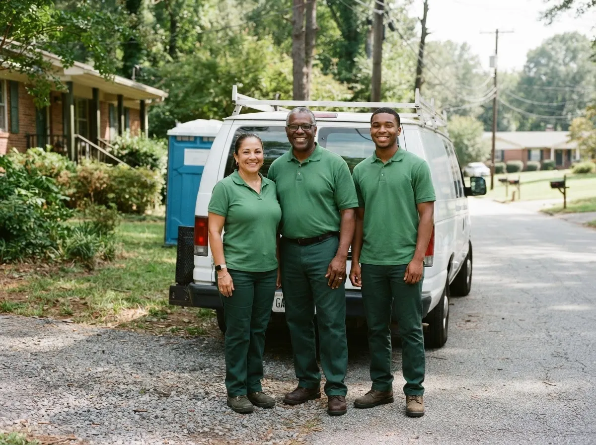 The ClearPine Portable Toilets team, portable toilet rentals in Atlanta, GA